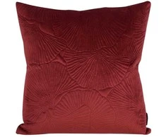 Eurofirany VELVET / 58 Minkšto aksomo pagalvės užvalkalas su įspaustu ginkmedžio lapų raštu, 45X45 cm, spalva: plytų