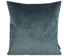 Eurofirany VELVET / 58 Minkšto aksomo pagalvės užvalkalas su įspaustu ginkmedžio lapų raštu, 45X45 cm, spalva: tamsi mėtų