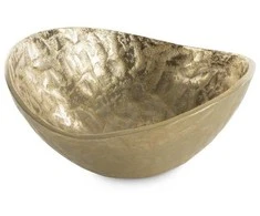 Eurofirany Dekoratyvinis metalinis dubuo, auksinė apdaila, modernus dizainas, elegantiškas namų akcentas, universalus serviravimo indas, stilingas interjero dekoras, prabangi detalė
