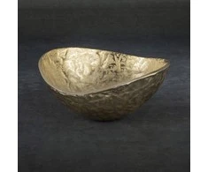 Eurofirany Dekoratyvinis metalinis dubuo, auksinė apdaila, modernus dizainas, elegantiškas namų akcentas, universalus serviravimo indas, stilingas interjero dekoras, prabangi detalė