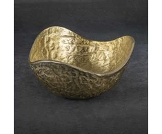 Eurofirany Dekoratyvinis metalinis dubuo, kvadrato formos, auksinė apdaila, 25x25x13 cm, modernus interjero akcentas, namų dekoro aksesuaras, stilinga vaza