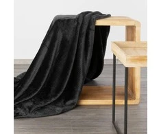 Eurofirany DESIGN 91 CINDY5 Minkštas ir švelnus pledas su įspaustu eglutės raštu, 150X200 cm, spalva: juoda