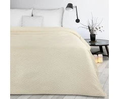 Eurofirany DESIGN 91 BONI / 4 Lovatiesė su geometriniu raštu, išgautu karšto spaudimo technika (hot press), 200X220 cm, spalva: kreminė