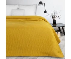 Eurofirany DESIGN 91 BONI / 4 Lovatiesė su geometriniu raštu, išgautu karšto spaudimo technika (hot press), 170X210 cm, spalva: garstyčių
