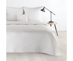Eurofirany DESIGN 91 BONI / 5 Lovatiesė su karšto spaudimo technika įspaustu skiautinių motyvu, 170X210 cm, spalva: balta Lovatiesė