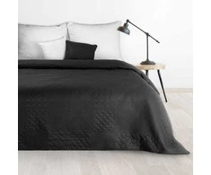 Eurofirany DESIGN 91 BONI / 5 Lovatiesė su karšto spaudimo technika įspaustu skiautinių motyvu, 170X210 cm, spalva: juoda Lovatiesė