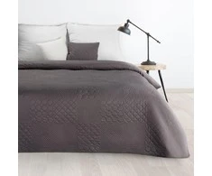 Eurofirany DESIGN 91 BONI / 5 Lovatiesė su karšto spaudimo technika įspaustu skiautinių motyvu, 220X240 cm, spalva: grafito Lovatiesė