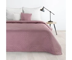 Eurofirany DESIGN 91 BONI / 5 Lovatiesė su karšto spaudimo technika įspaustu skiautinių motyvu, 170X210 cm, spalva: rožinė Lovatiesė