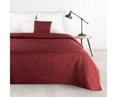 Eurofirany DESIGN 91 BONI / 6 Lovatiesė, dygsniuota karšto spaudimo būdu su lapų raštu, 220X240 cm, spalva: plytų Lovatiesė