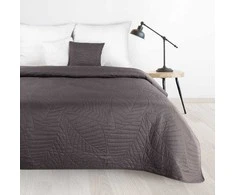 Eurofirany DESIGN 91 BONI / 6 Lovatiesė, dygsniuota karšto spaudimo būdu su lapų raštu, 170X210 cm, spalva: grafito Lovatiesė