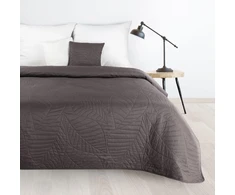 Eurofirany DESIGN 91 BONI / 6 Lovatiesė, dygsniuota karšto spaudimo būdu su lapų raštu, 220X240 cm, spalva: grafito Lovatiesė
