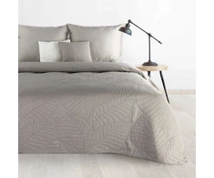Eurofirany DESIGN 91 BONI / 6 Lovatiesė, dygsniuota karšto spaudimo būdu su lapų raštu, 170X210 cm, spalva: sidabrinė Lovatiesė