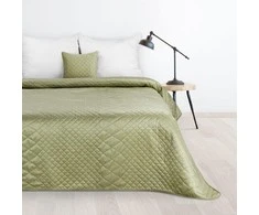 Eurofirany DESIGN 91 LUIZ / 3 Aksominė lovatiesė, dygsniuota karšto spaudimo būdu su geometriniu raštu, 170X210 cm, spalva: šviesiai žalia Lovatiesė