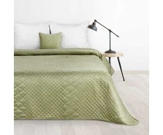 Eurofirany DESIGN 91 LUIZ / 3 Aksominė lovatiesė, dygsniuota karšto spaudimo būdu su geometriniu raštu, 220X240 cm, spalva: šviesi žalia Lovatiesė