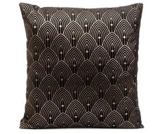 Eurofirany DESIGN 91 AGNES Pagalvės užvalkalas su sidabriniu rytietišku raštu, 40x40 cm, spalva: juoda