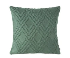 Eurofirany DESIGN 91 ALARA / 1 Pagalvės užvalkalas su geometriniu raštu, dygsniuotu karšto spaudimo būdu, 40X40  cm, spalva: tamsi žalia