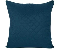 Eurofirany DESIGN 91 BONI / 5 Pagalvės užvalkalas su karšto spaudimo technika įspaustu skiautinių motyvu, 40X40 cm, spalva: mėlyna