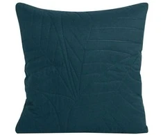 Eurofirany DESIGN 91 BONI / 6 Pagalvės užvalkalas su karšto spaudimo būdu įspaustu lapų raštu, 40X40 cm, spalva: tamsi turkio