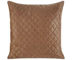 Eurofirany DESIGN 91 LUIZ / 3 Aksominis pagalvės užvalkalas, dygsniuotas karšto spaudimo būdu (hot press) geometriniu raštu, 40X40 cm, spalva: plytų