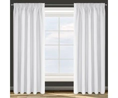 Eurofirany DESIGN 91 Naktinė užuolaida iš lygaus užtemdančio audinio PARISA, 135X270 cm, juosta / tunelis / kabliukai, spalva: balta