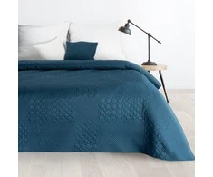Eurofirany DESIGN 91 BONI / 5 Lovatiesė su karšto spaudimo technika įspaustu skiautinių motyvu, 170X210 cm, spalva: mėlyna Lovatiesė