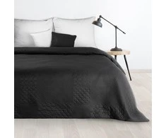 Eurofirany DESIGN 91 BONI / 5 Lovatiesė su karšto spaudimo technika įspaustu skiautinių motyvu, 170X210 cm, spalva: juoda Lovatiesė