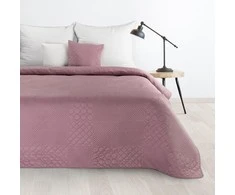 Eurofirany DESIGN 91 BONI / 5 Lovatiesė su karšto spaudimo technika įspaustu skiautinių motyvu, 170X210 cm, spalva: rožinė Lovatiesė