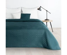 Eurofirany DESIGN 91 BONI / 5 Lovatiesė su karšto spaudimo technika įspaustu skiautinių motyvu, 220X240 cm, spalva: tamsi turkio Lovatiesė
