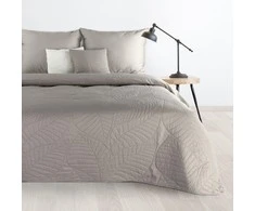 Eurofirany DESIGN 91 BONI / 6 Lovatiesė, dygsniuota karšto spaudimo būdu su lapų raštu, 170X210 cm, spalva: sidabrinė Lovatiesė