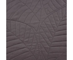 Eurofirany DESIGN 91 BONI / 6 Lovatiesė, dygsniuota karšto spaudimo būdu su lapų raštu, 220X240 cm, spalva: grafito Lovatiesė
