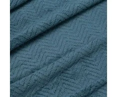 Eurofirany DESIGN 91 CINDY5 Minkštas ir švelnus pledas su įspaustu eglutės raštu, 170X210 cm, spalva: mėlyna