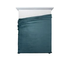 Eurofirany DESIGN 91 CINDY5 Minkštas ir švelnus pledas su įspaustu eglutės raštu, 150X200 cm, spalva: mėlyna