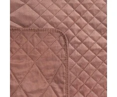 Eurofirany DESIGN 91 LUIZ / 3 Aksominė lovatiesė, dygsniuota karšto spaudimo būdu su geometriniu raštu, 170X210 cm, spalva: rožinė Lovatiesė
