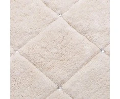 Eurofirany CHIC minkštas kilimėlis, dekoruotas geometriniu raštu su kristalais, 50X70 cm, spalva: kreminė
