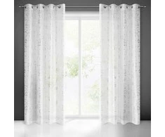 Eurofirany Užuolaida Feza 140×250 cm, balta, su žiedais