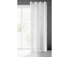 Eurofirany Užuolaida Feza 140×250 cm, balta, su žiedais