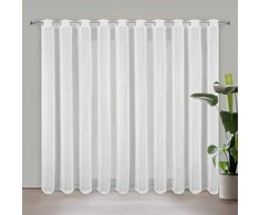 Eurofirany Balta permatoma užuolaida, paruošta tiulio užuolaida, 300x250 cm langų apdaila, lengva poliesterio užuolaida, elegantiškas namų dekoras, šviesą išsklaidanti