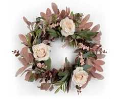 Eurofirany KW/WREATH/11 40CM ŽALIA+ROŽINĖ