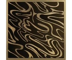 Eurofirany LIMITED COLLECTION Paveikslas ALISMA3 su auksiniu blizgiu atspaudu auksiniame rėmelyje, 53X53 cm