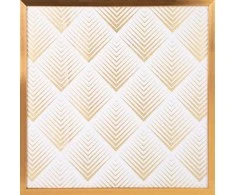 Eurofirany LIMITED COLLECTION BLANCA2 Paveikslas su auksiniu atspaudu aukso spalvos rėmelyje, 53X53 cm, spalva: balta / auksinė