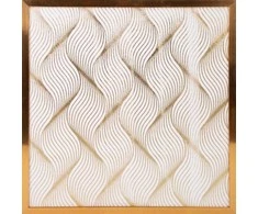 Eurofirany LIMITED COLLECTION BLANCA3 Paveikslas su auksiniu atspaudu aukso spalvos rėmelyje, 53X53 cm, spalva: balta / auksinė