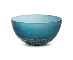 Eurofirany LIMITED COLLECTION MUSA3 Meninio stiklo dubenėlis, ∅ 25 X 13 cm, spalva: tamsiai mėlyna / auksinė