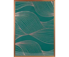 Eurofirany Banguoto rašto sienų menas, žalias ir vario drobės paveikslas, dekoratyvinis įrėmintas meno kūrinys, 53x73 cm sienų dekoras, modernus sienų paveikslas