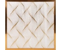 Eurofirany LIMITED COLLECTION BLANCA3 Paveikslas su auksiniu atspaudu aukso spalvos rėmelyje, 53X53 cm, spalva: balta / auksinė