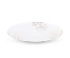 Eurofirany LIMITED COLLECTION BLANCA5 Dekoratyvinė lėkštė su lapų motyvu, ∅ 37 X 4 cm, spalva: balta/auksinė
