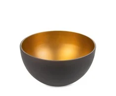 Eurofirany LIMITED COLLECTION Meninio stiklo dubenėlis ALISMA4, ∅ 25 X 15 cm, spalva: ruda/auksinė