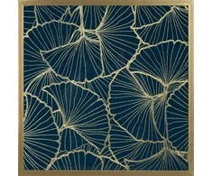 Eurofirany LIMITED COLLECTION MUSA3 Paveikslas su auksiniu atspaudu aukso spalvos rėmelyje, 53X53 cm, spalva: tamsiai mėlyna/ auksinė