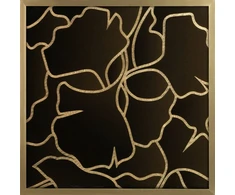 Eurofirany LIMITED COLLECTION Paveikslas ALISMA1 su auksiniu blizgiu atspaudu auksiniame rėmelyje, 53X53 cm