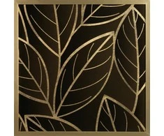 Eurofirany LIMITED COLLECTION Paveikslas ALISMA2 su auksinių lapų spauda auksiniame rėmelyje, 53X53 cm