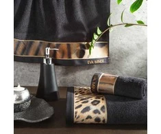 Rankšluostis Eurofirany Rankšluosčių rinkinys dėžutėje 3 dalių, 500g/m² medvilnė, juodas leopardo raštas, vonios rankšluosčiai, namų vonios kambario rinkinys, minkšta medvilnė